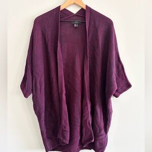 Forever 21 Deep Purple Open-Front Cardigan